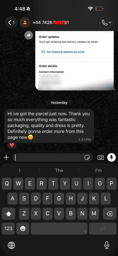 Suzai customer WhatsApp review
