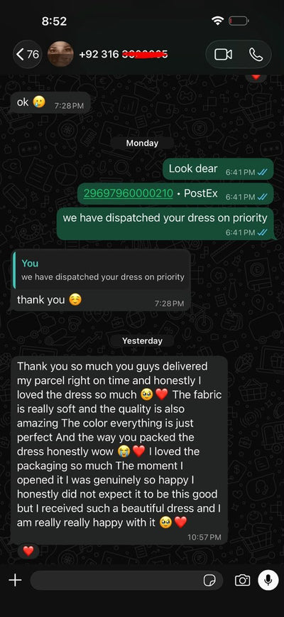 Suzai customer WhatsApp review