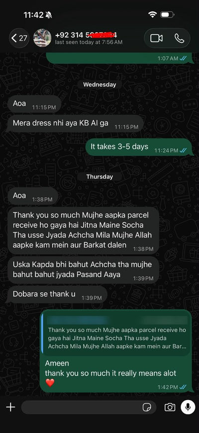 Suzai customer WhatsApp review
