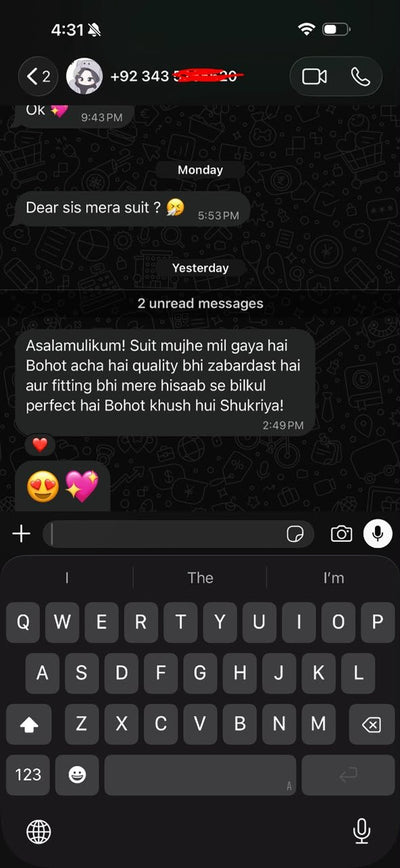 Suzai customer WhatsApp review