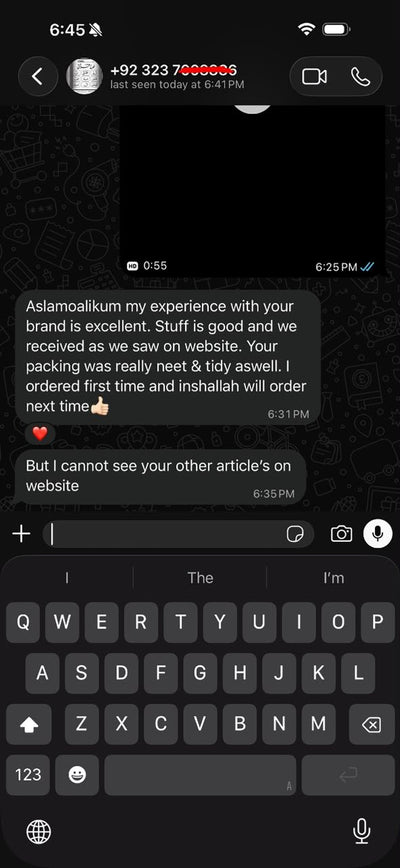Suzai customer WhatsApp review