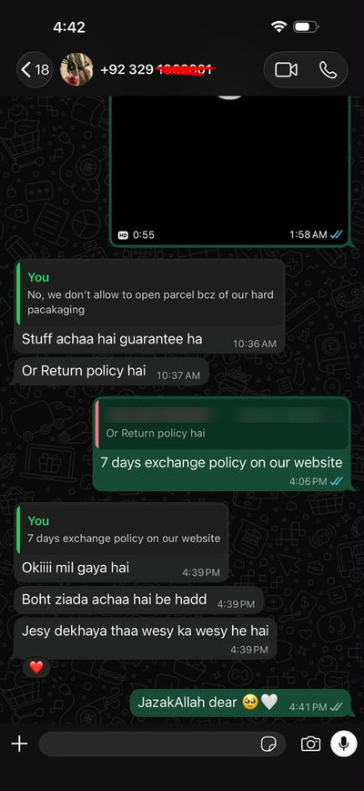 Suzai customer WhatsApp review