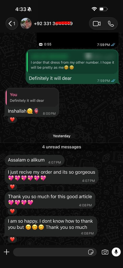 Suzai customer WhatsApp review
