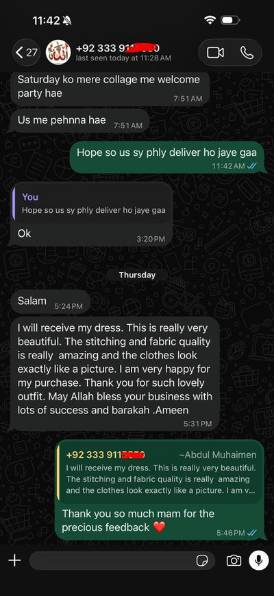 Suzai customer WhatsApp review