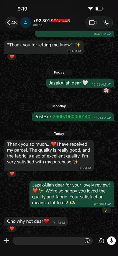 Suzai customer WhatsApp review