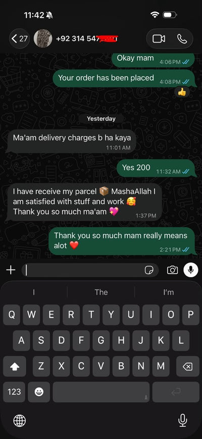 Suzai customer WhatsApp review