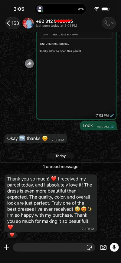 Suzai customer WhatsApp review