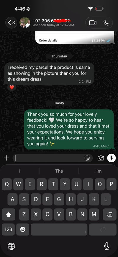 Suzai customer WhatsApp review